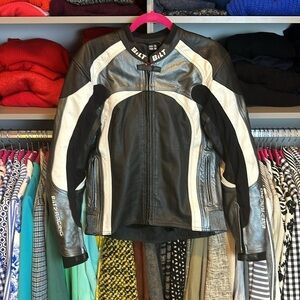 Bilt Racing black/gray/white insulated motorcycle jacket size US 38 (M)